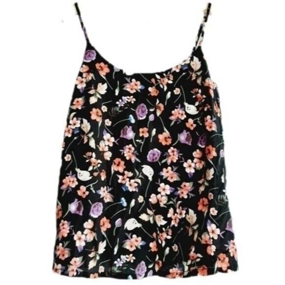 VERO MODA New - Simply Easy Singlet TankTop Black Floral Sz S - Picture 2 of 8
